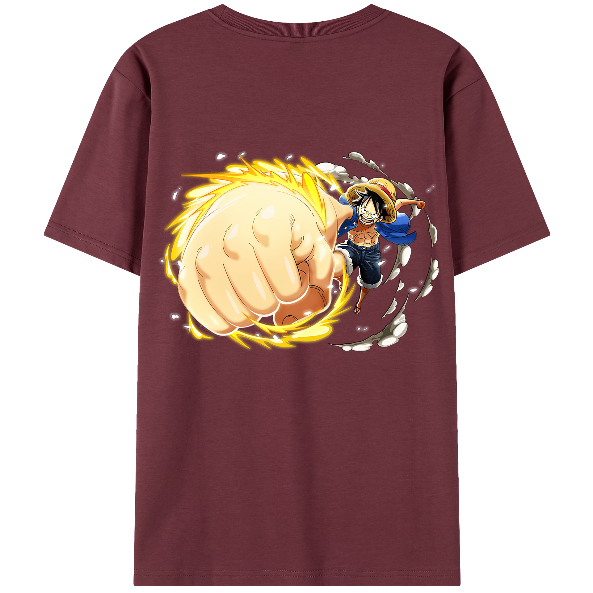 ワンピース モンキー・D・ルフィ ONE PIECE Monkey D. Luffy 綿100％半袖Tシャツ（背面プリント）